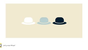White hat vs black hat hacker concept with cybersecurity illustration